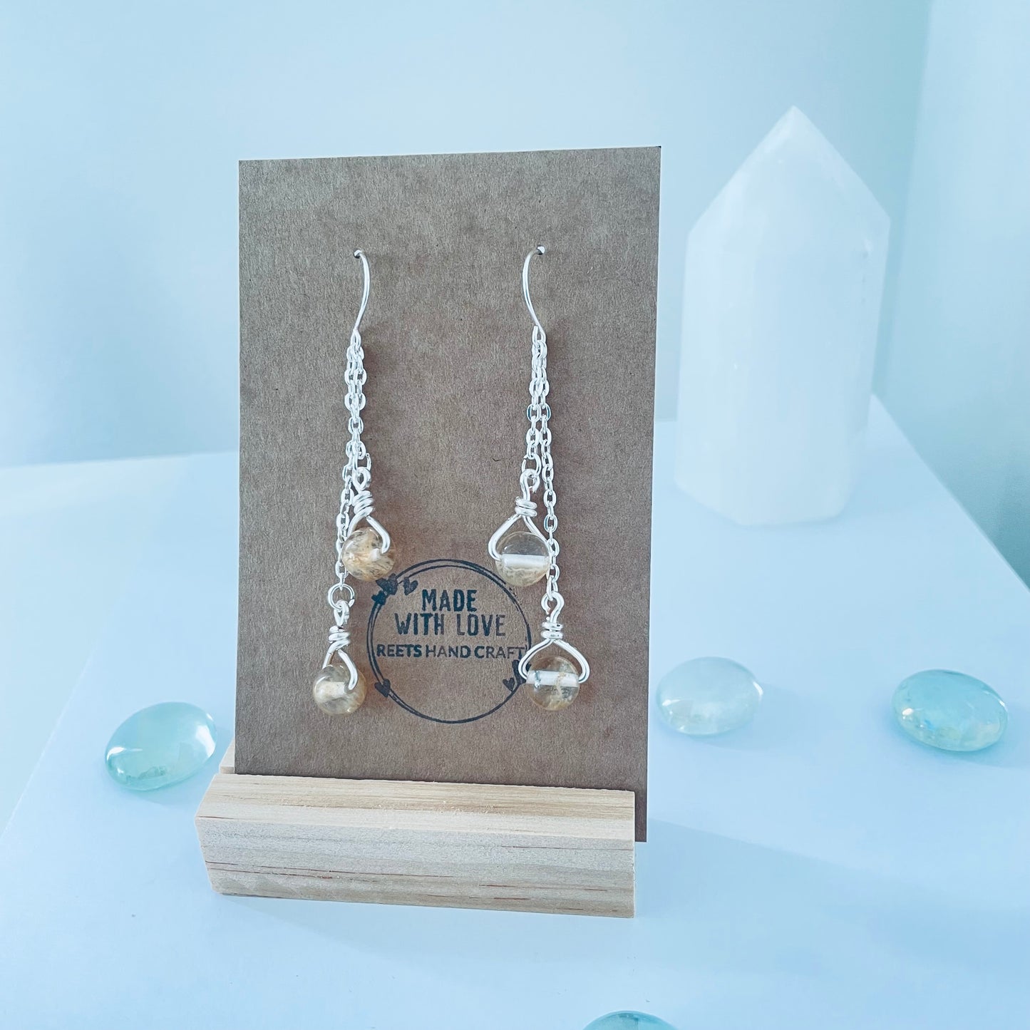 Citrine Crystal dangle drop Earrings