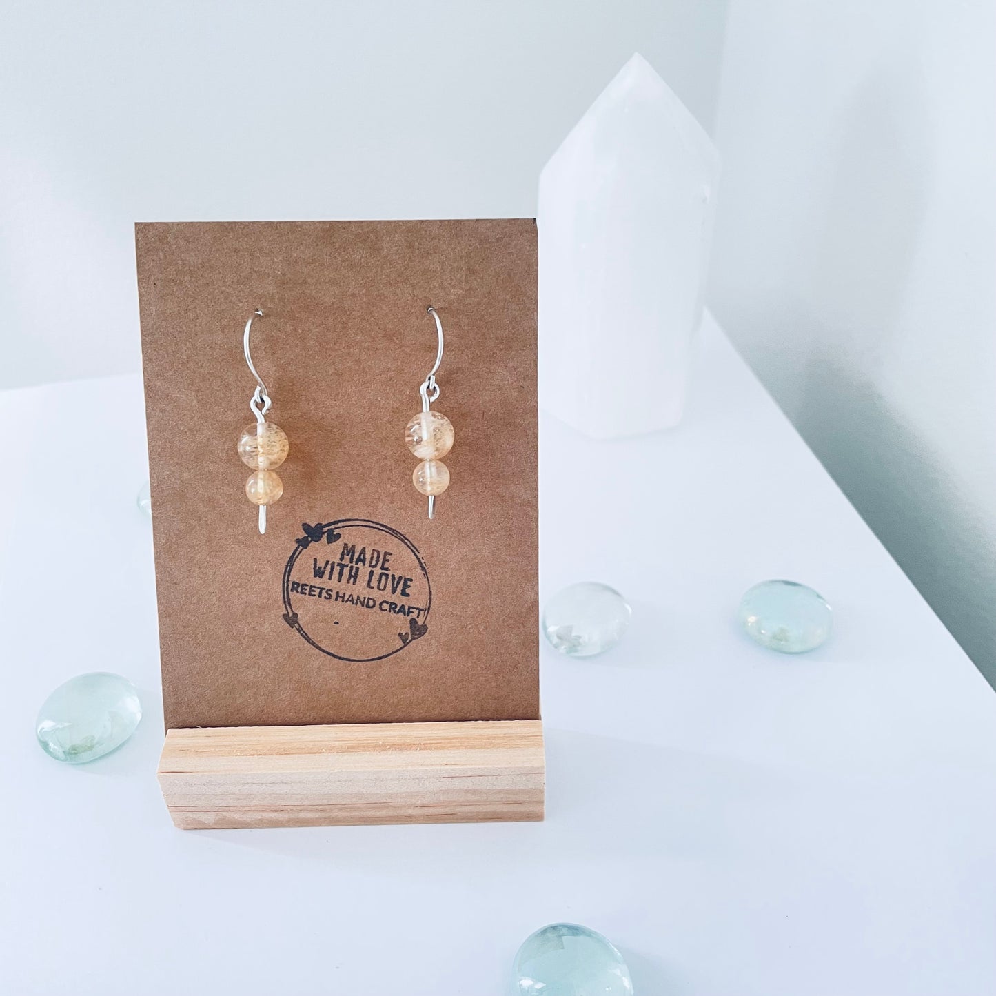 Sterling Silver Crystal stack - Citrine