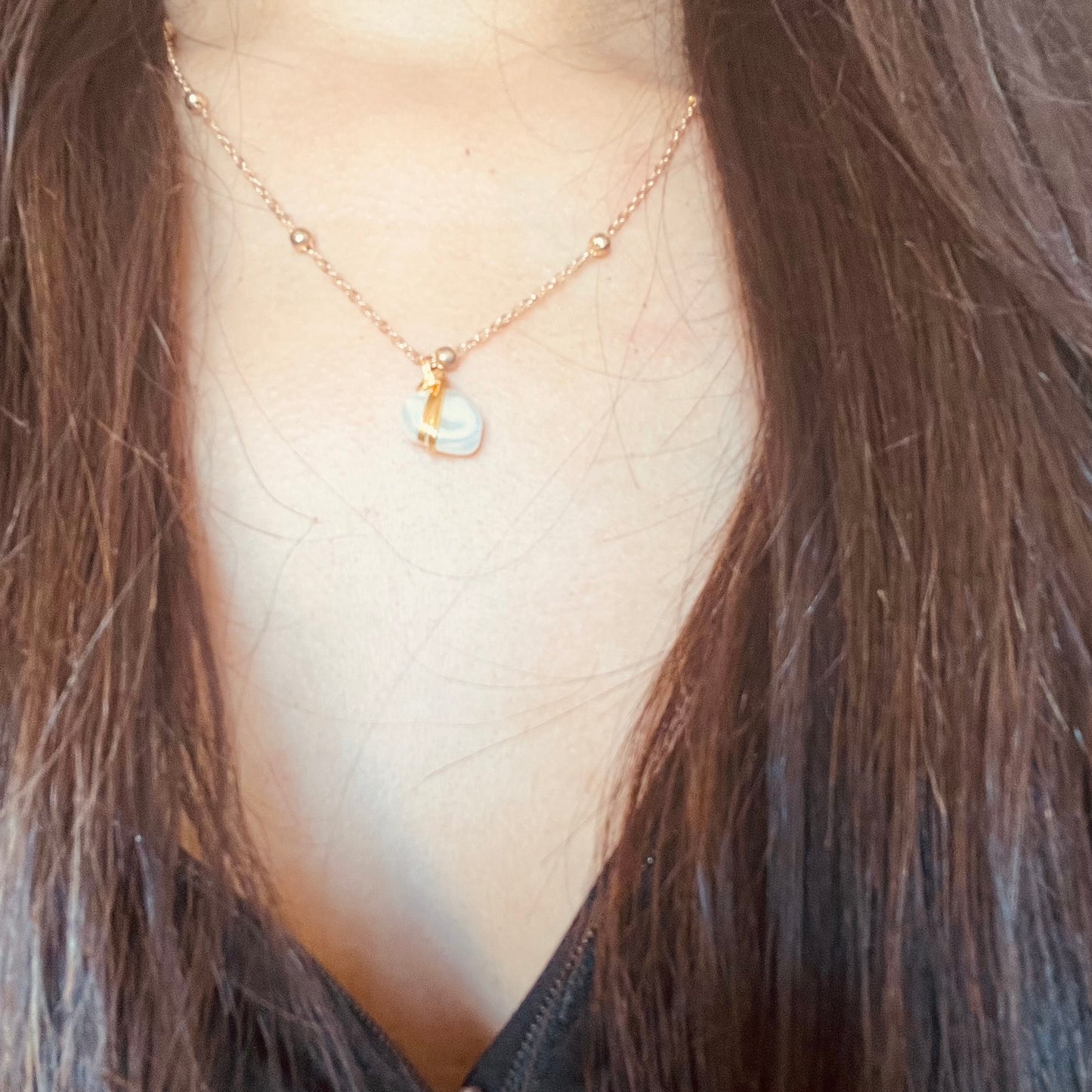 Wire wrapped pearl necklace