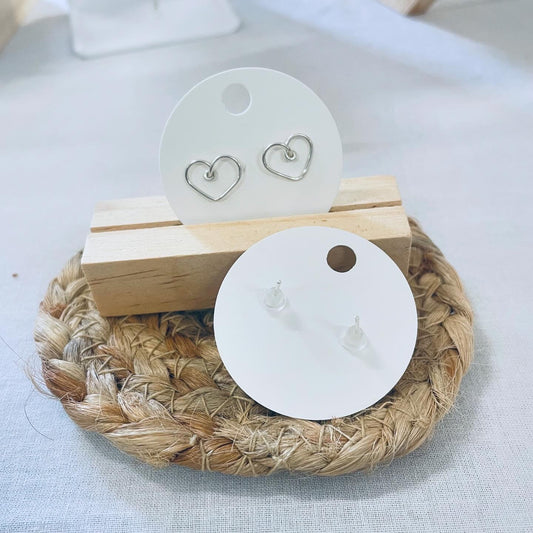 Argentium silver wire wrapped heart studs