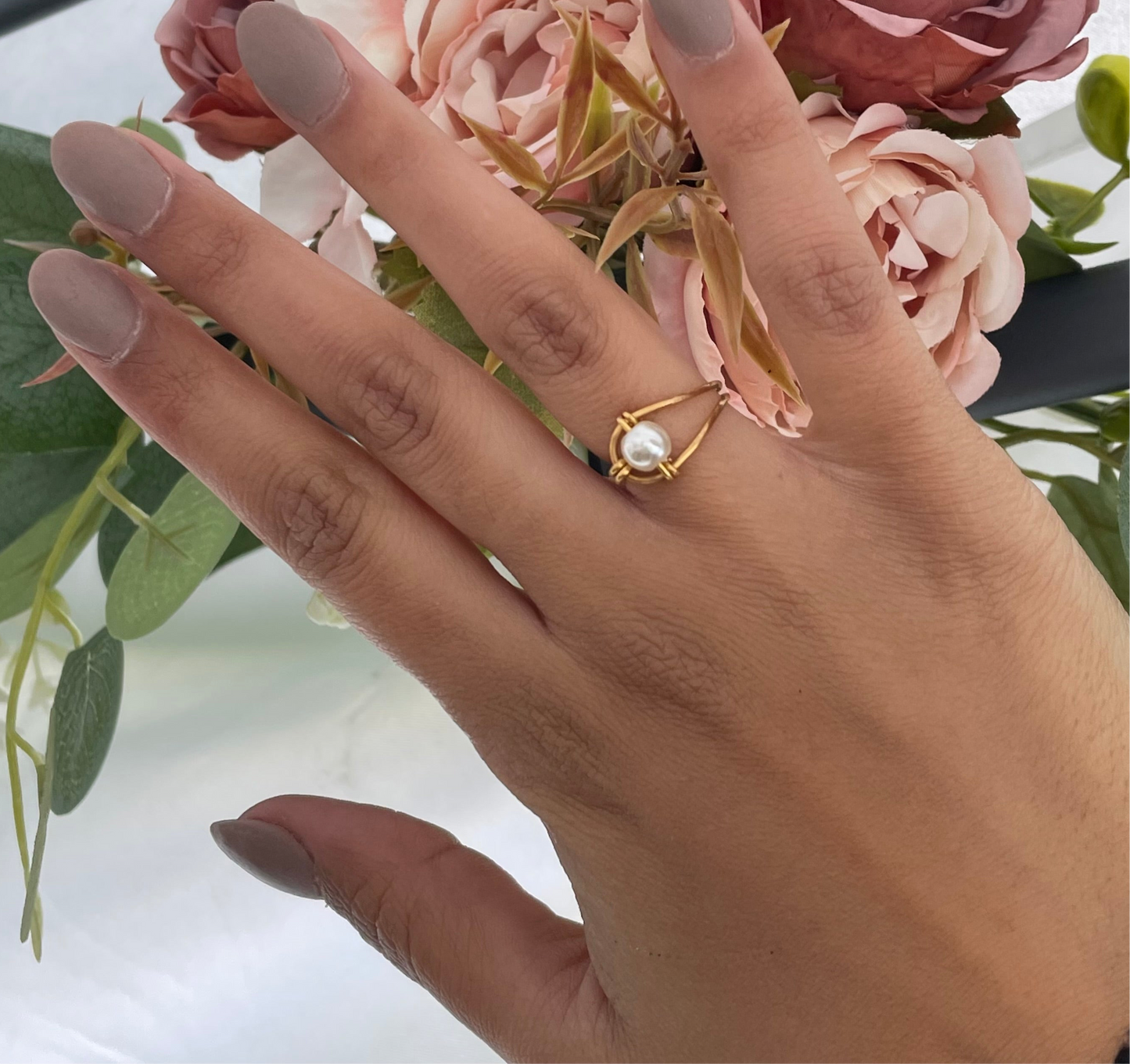 Wire Wrapped Pearl Ring