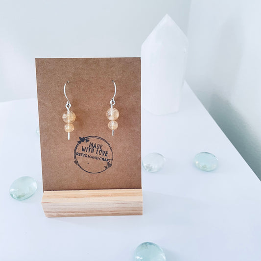 Sterling Silver Crystal stack - Citrine