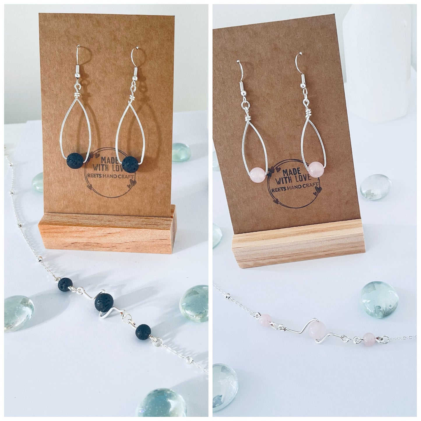 Silver Earrings & Necklace set