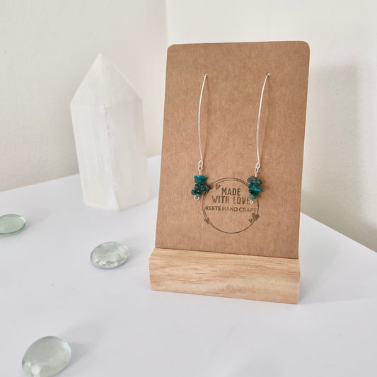 Abstract Crystal earrings - Blue apatite